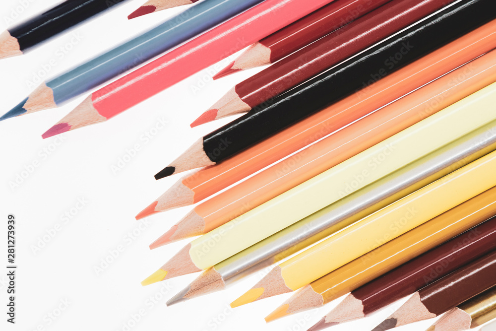 Fototapeta premium colored pencils isolated on white background