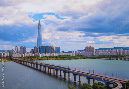 Photography bridge over the river at seoul city south Korea