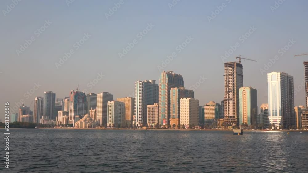 Mesmerizing cityscape scenery of the coastal city of Sharjah in the afternoon Mesmerizing cityscape scenery of the coastal city of Sharjah in the afternoon
