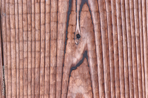 Texture of old wood japanese art of outsite temple wall. photo