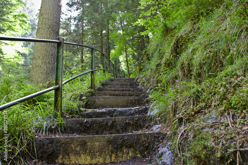 a steep stairs way in the ravennaschlucht