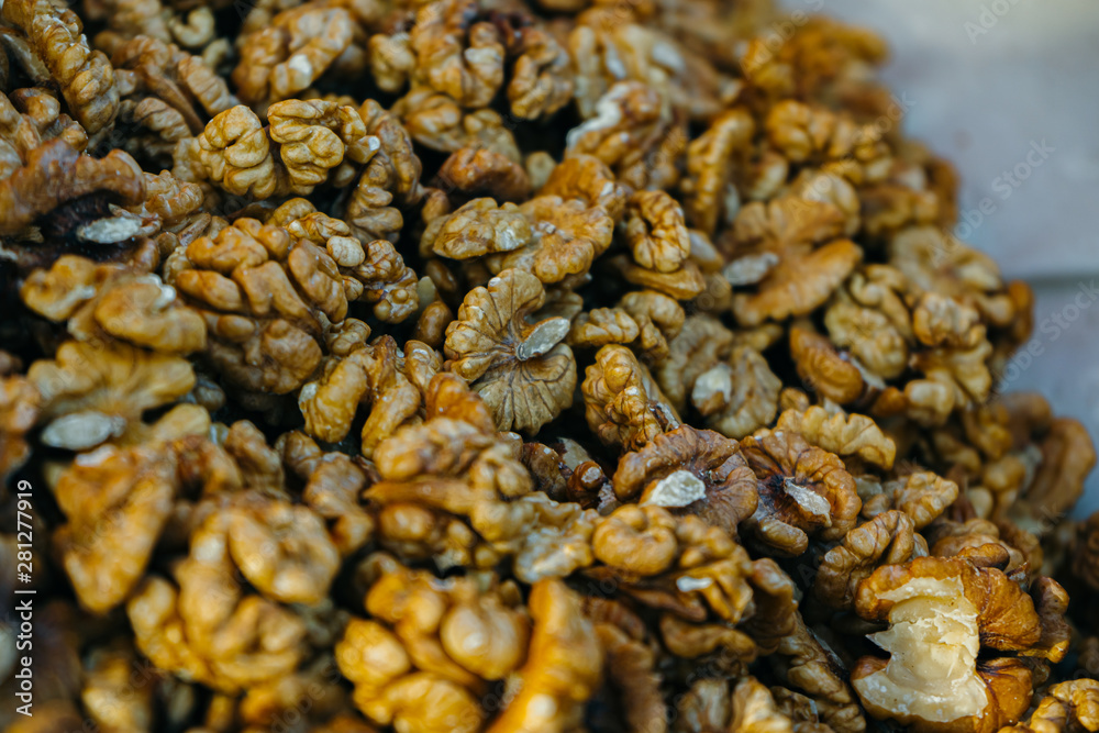 clear Walnut on local market. natural food, nut clear Walnut on local market. natural food, nut