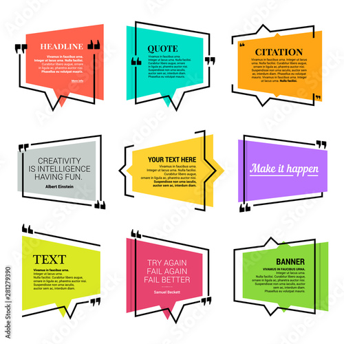 Quote blank template. Design elements, paper sheet, information, text for your design