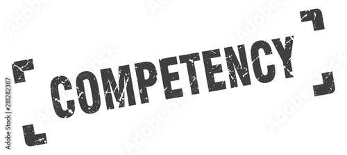 competency stamp. competency square grunge sign. competency