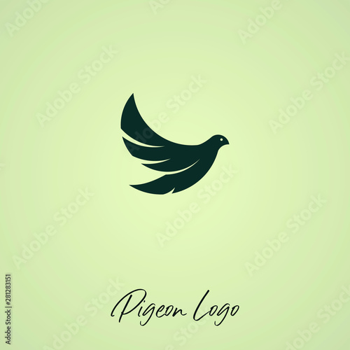 Pigeon minimalist Icon Logo with flying pigeons concept design