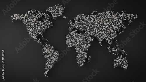 World map made by white box...
