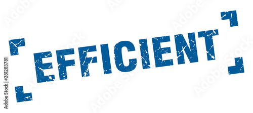 efficient stamp. efficient square grunge sign. efficient