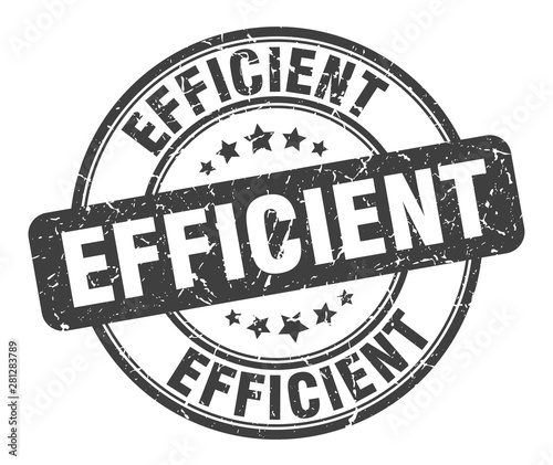 efficient stamp. efficient round grunge sign. efficient