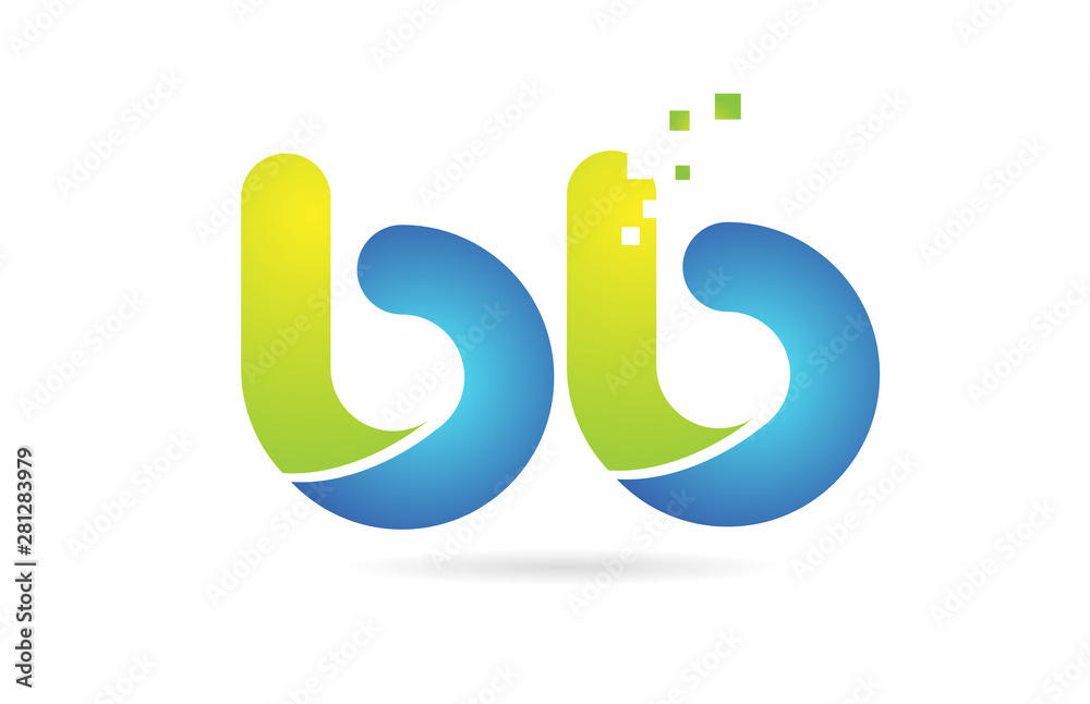 bb b b blue green combination alphabet letter logo icon design bb b b blue green combination alphabet letter logo icon design