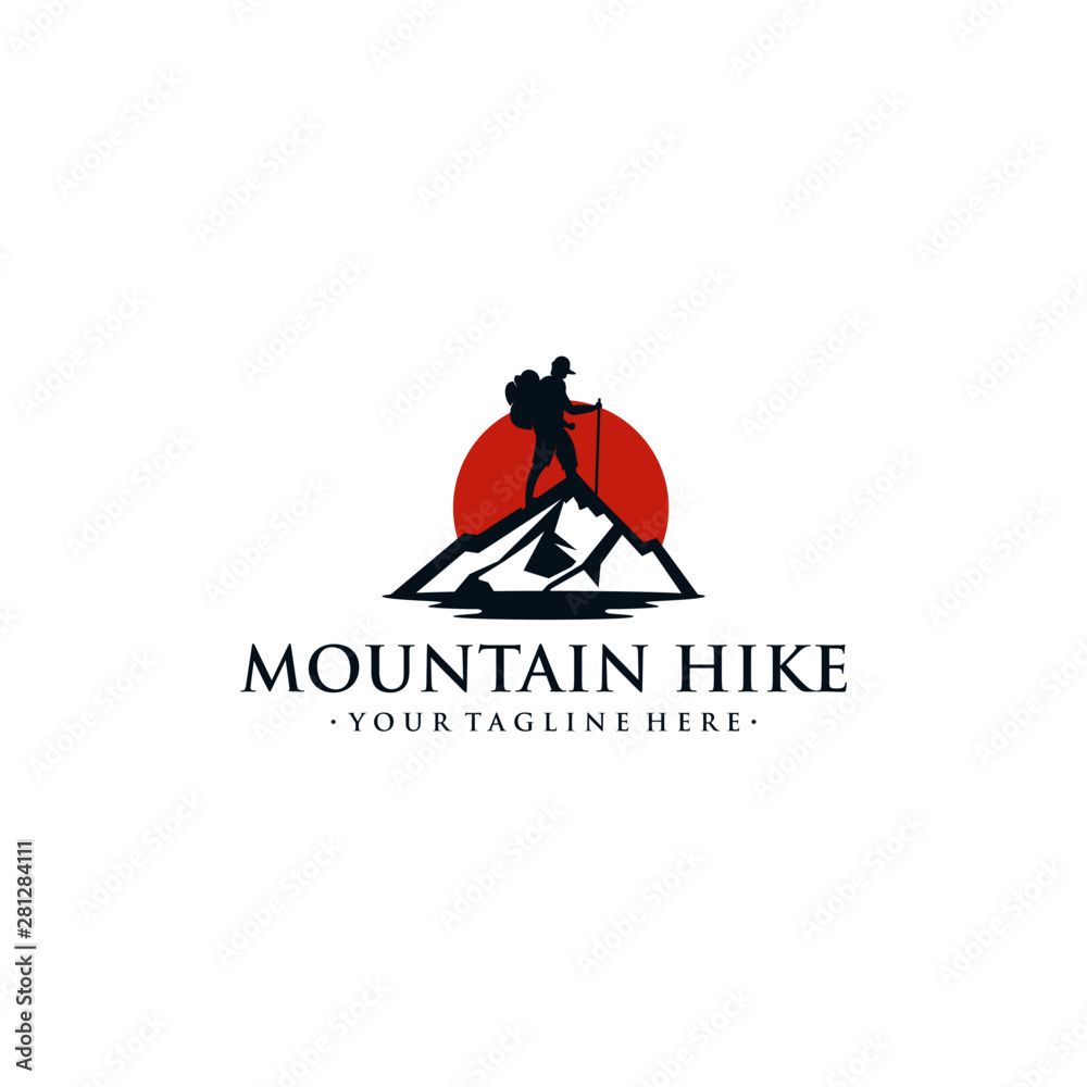 Mountain Hike Logo Vector Template