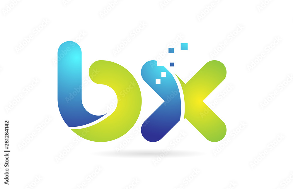 bx b x blue green combination alphabet letter logo icon design bx b x blue green combination alphabet letter logo icon design