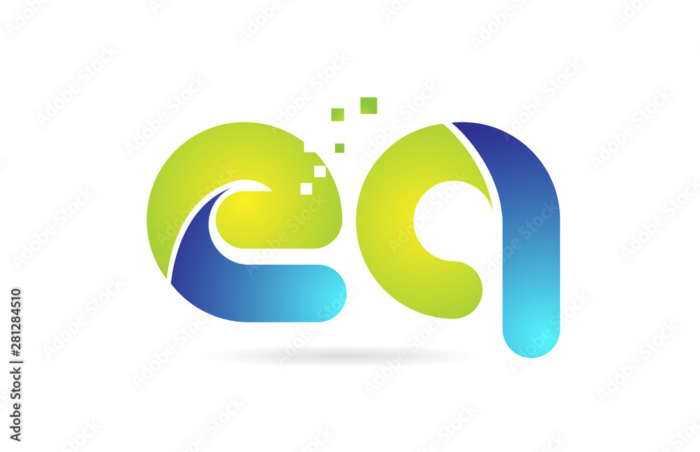 eq e q blue green combination alphabet letter logo icon design eq e q blue green combination alphabet letter logo icon design