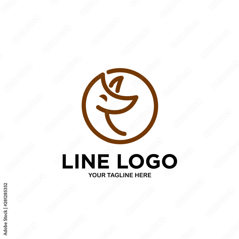 Obraz premium Abstract Fox Logo Design Creative Line Vector