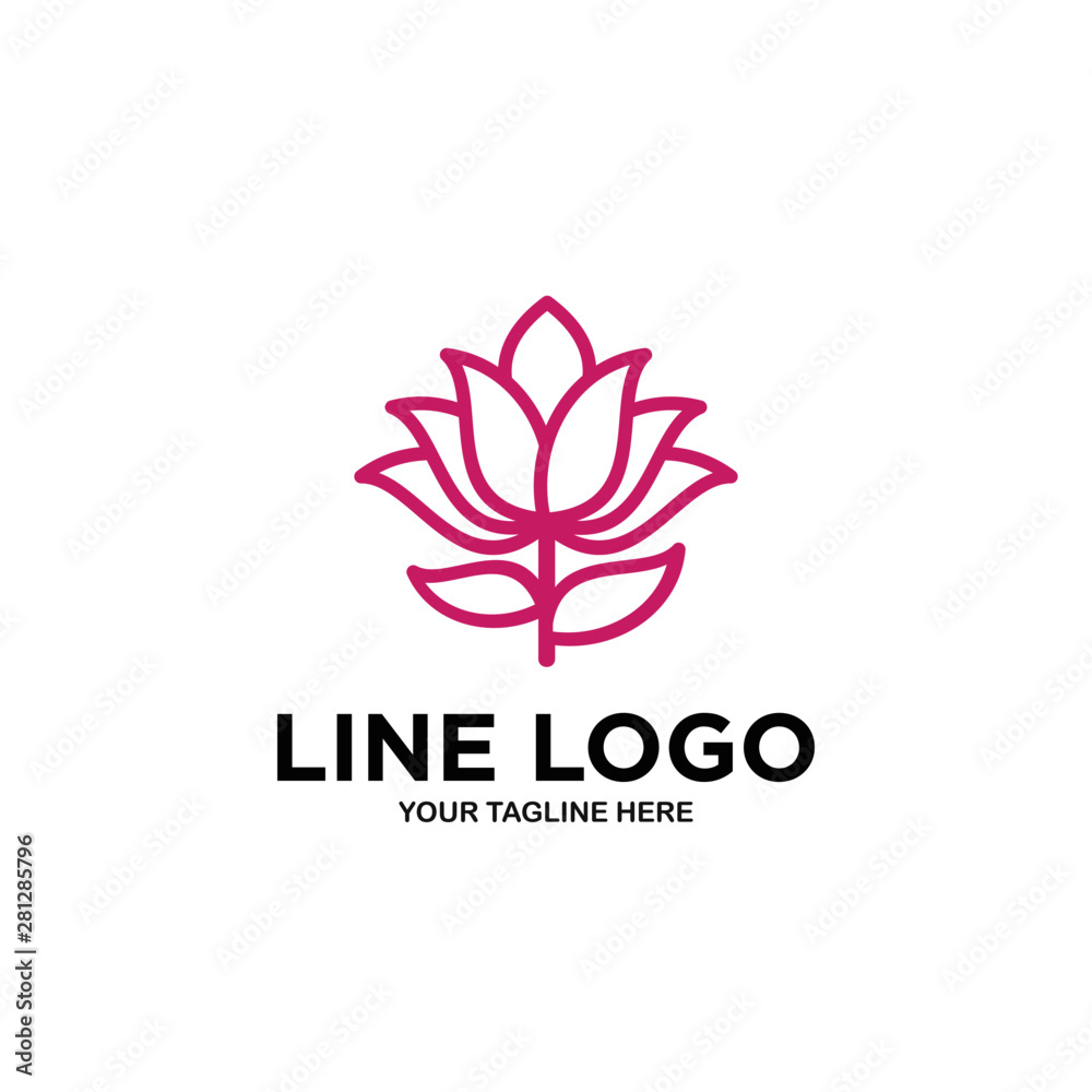 Abstract Flower Line Logo Vector
