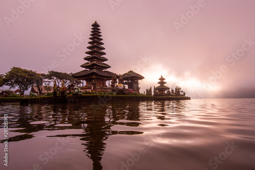 Pura Ulun Danu Beratan  or Pura Bratan  is a major Shaivite water temple on Bali  Indonesia. The temple complex is located on the shores of Lake Bratan in the mountains near Bedugul