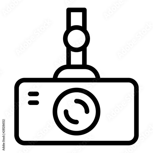 Car cam icon. Outline car cam vector icon for web design isolated on white background