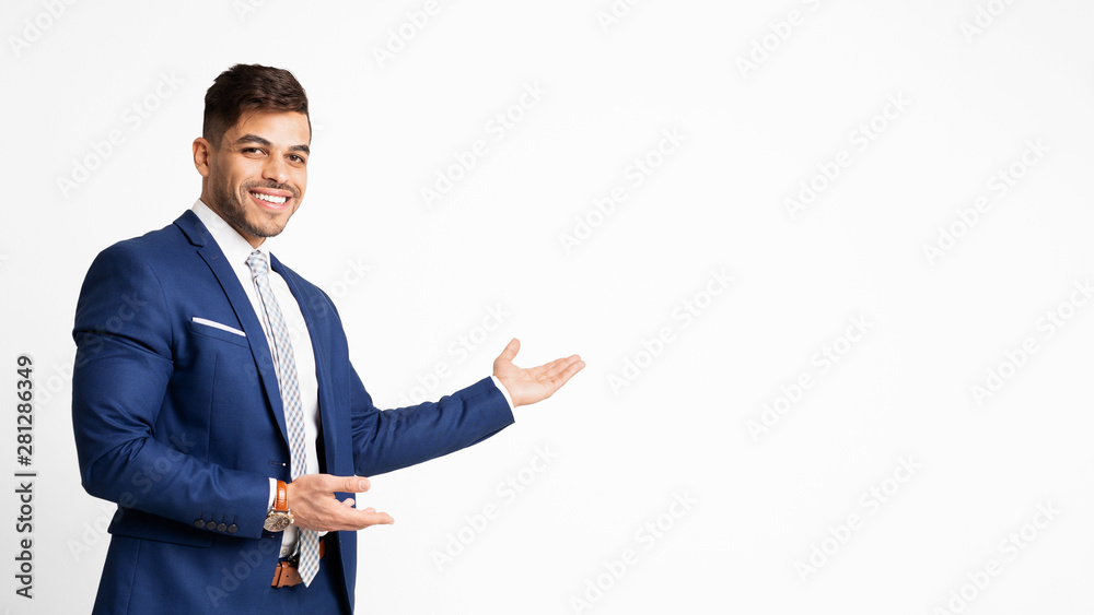 Arab Guy Giving Business Lecture Or Presenting Start Up Idea Arab Guy Giving Business Lecture Or Presenting Start Up Idea