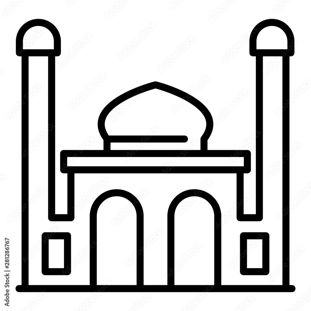 Sultan palace icon. Outline sultan palace vector icon for web design isolated on white background