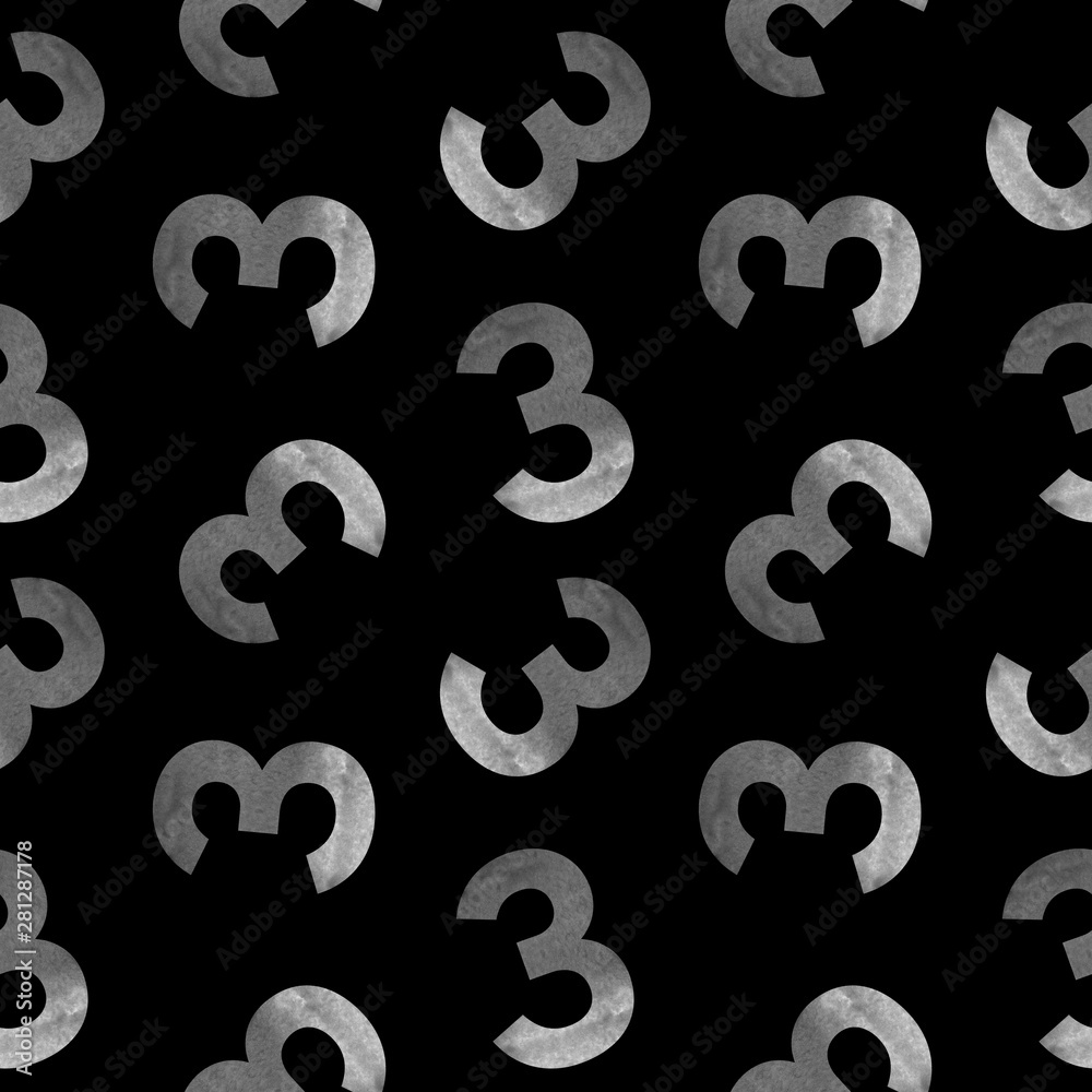 Seamless pattern with numbers 3