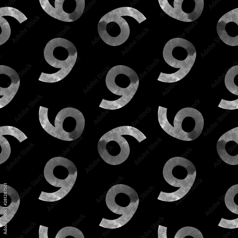 Seamless pattern with numbers 6 Seamless pattern with numbers 6