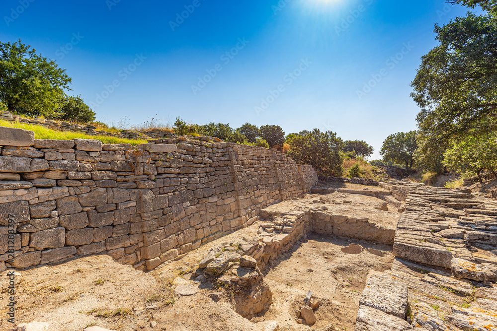 City walls in the ruins of Troy