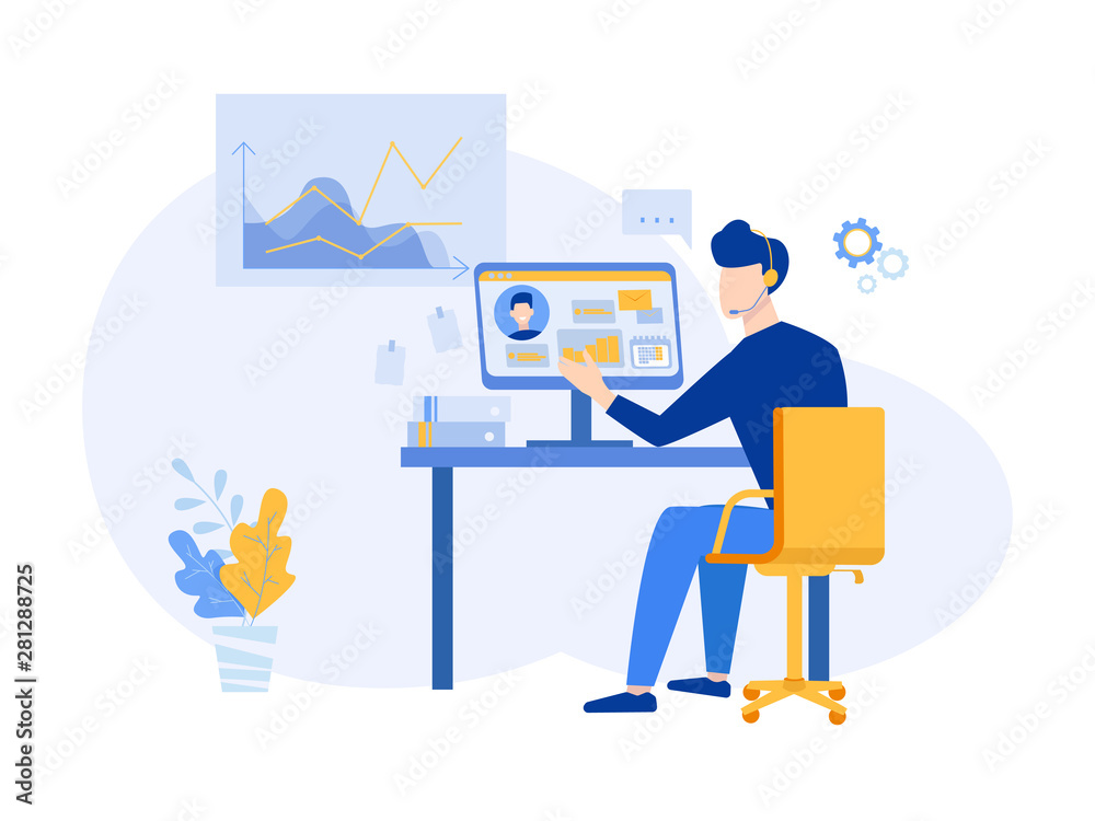 Customer relationship management concept. CRM vector illustration. Company Strategy Planning and Business Data Analysis Customer relationship management concept. CRM vector illustration. Company Strategy Planning and Business Data Analysis