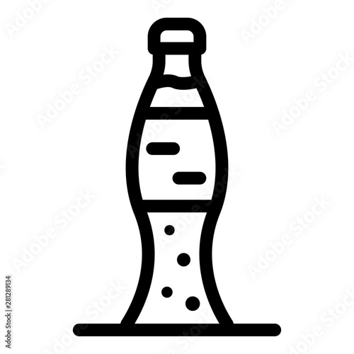 Glass bottle of cola icon. Outline class bottle of cola vector icon for web design isolated on white background