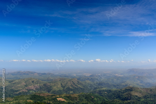 Summer Mountains with Blue Sky Landscape. Haputale, Sri Lanka.