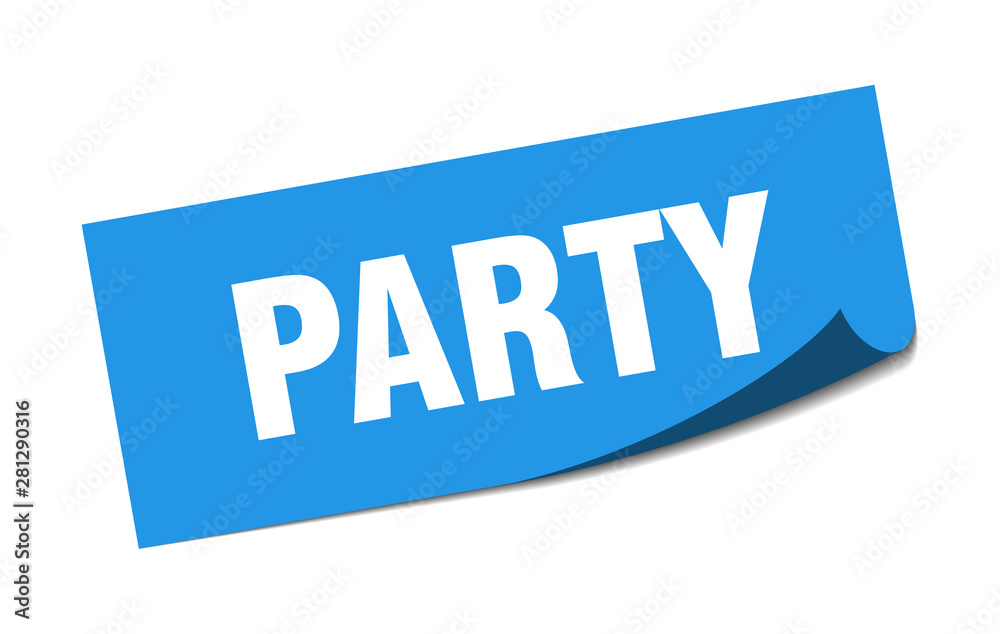party sticker. party square isolated sign. party party sticker. party square isolated sign. party