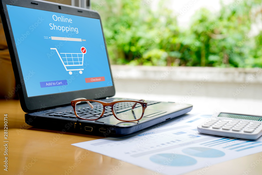 Glasses on laptop Shopping online Glasses on laptop Shopping online