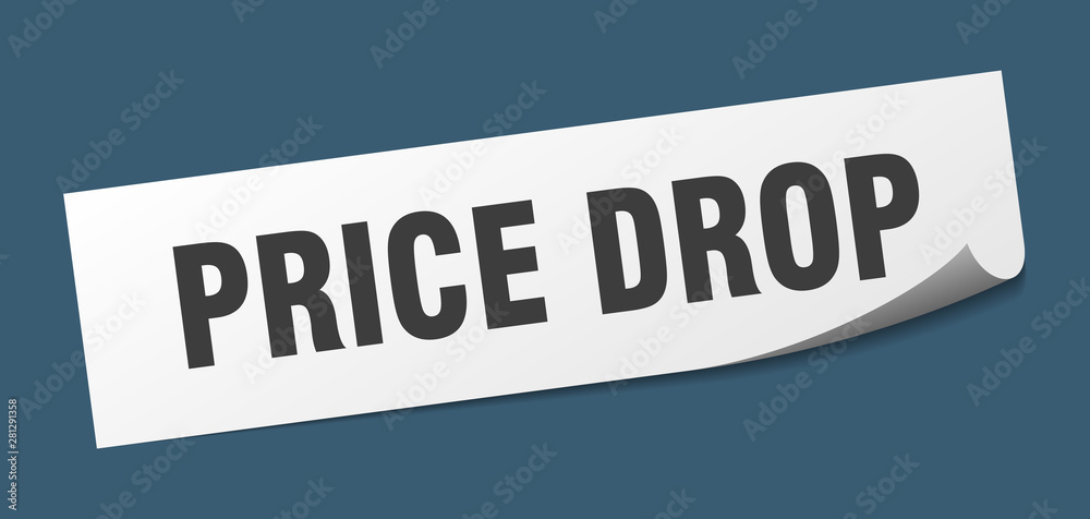 price drop sticker. price drop square isolated sign. price drop
