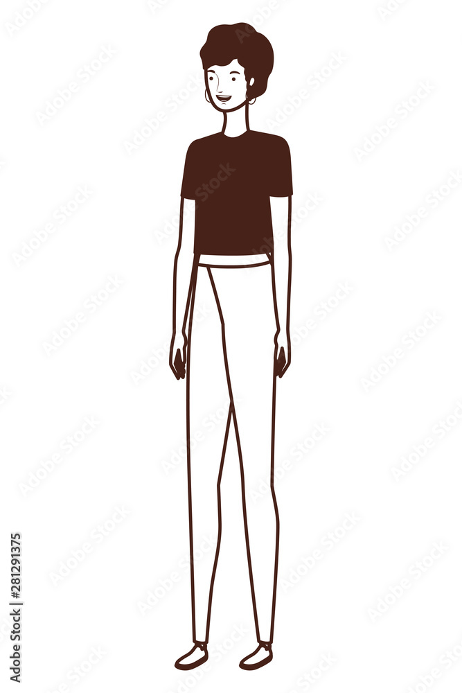 silhouette of young woman standing on white background silhouette of young woman standing on white background