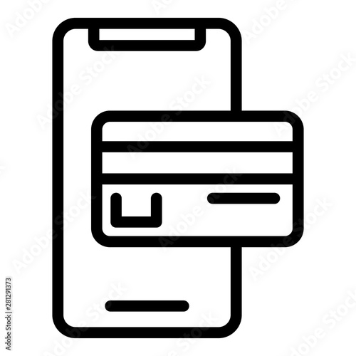 Smartphone payment icon. Outline smartphone payment vector icon for web design isolated on white background