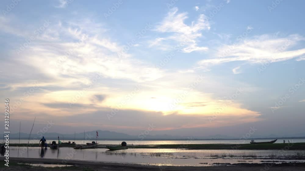 View of dam on sunset,Time lapse View of dam on sunset,Time lapse