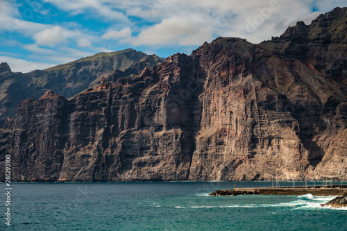 Closeup view of the cliffs of Los Gigantes