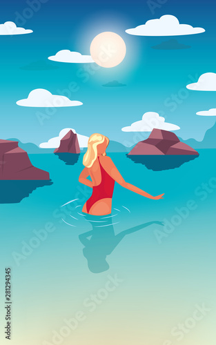 woman summer time vacations design © djvstock