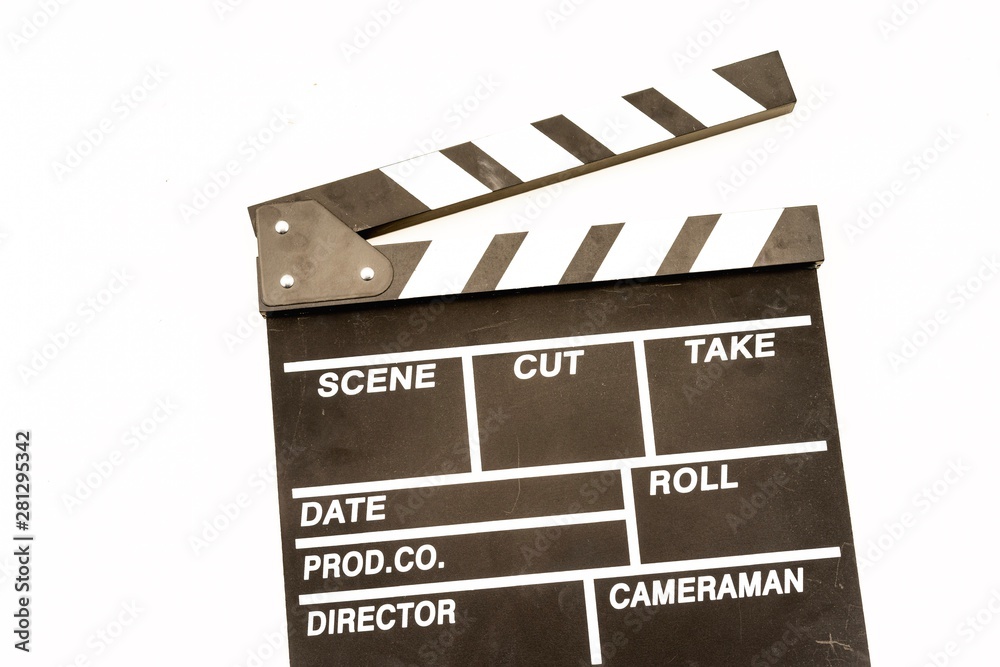 Clapperboard isolated against white background