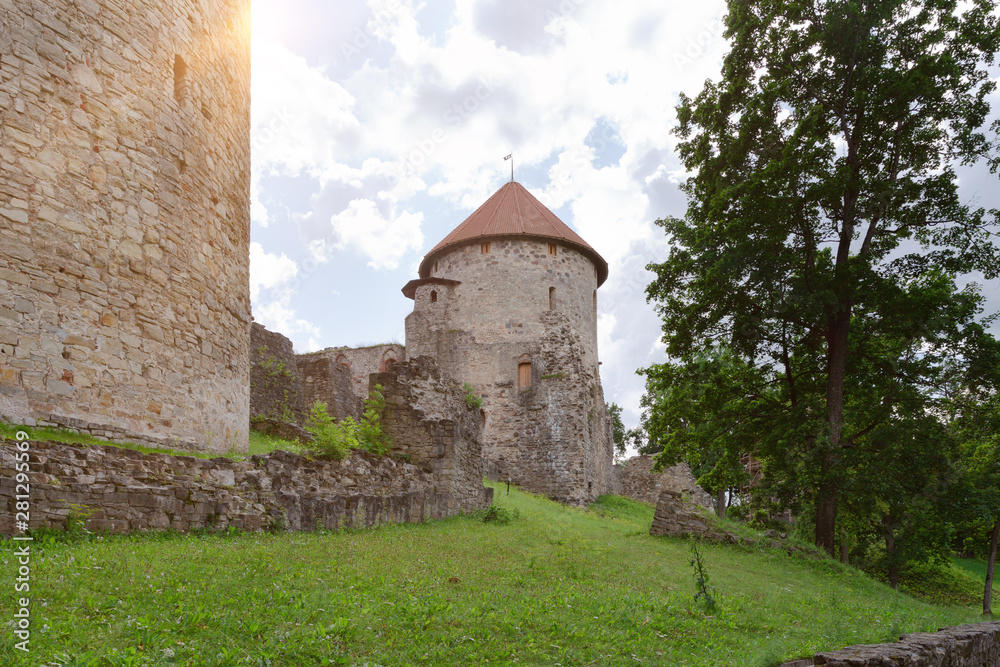  Old castle view in Cesis, Latvia
