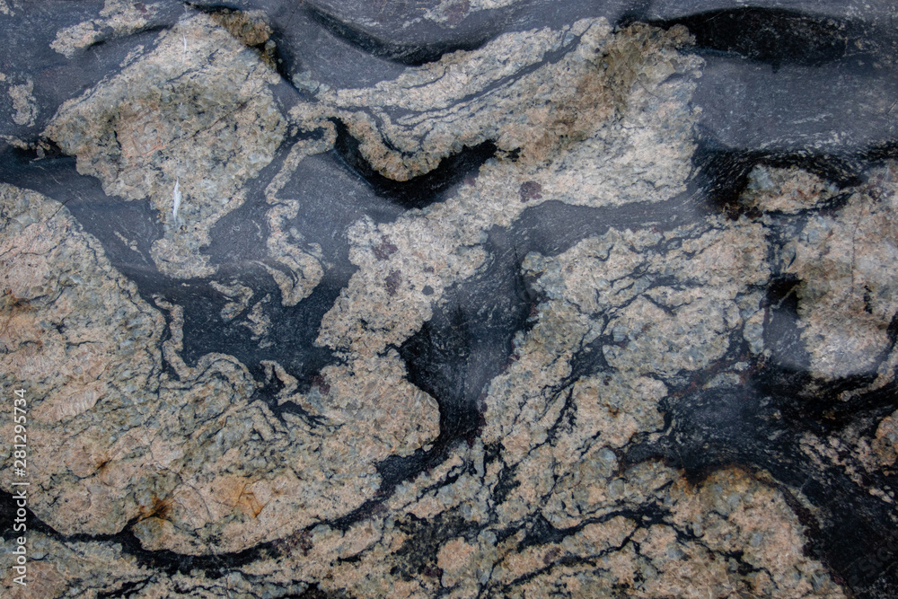 Naklejka premium Stone cut with natural marble pattern