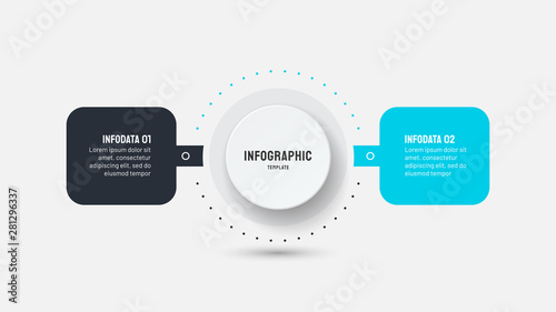 Vector infographic design layout with 2 options, steps or process .