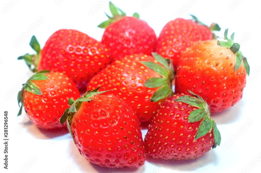 Strawberry berry slide isolated on white Strawberry berry slide isolated on white