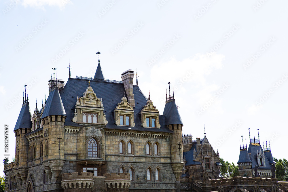 Fototapeta premium HRYASCHEVKA, RUSSIA - July 28, 2019 : Tourist center Castle Garibaldi in the village Hryaschevka, Samara region, Russia