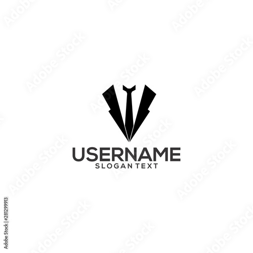 black suit logo concept vector