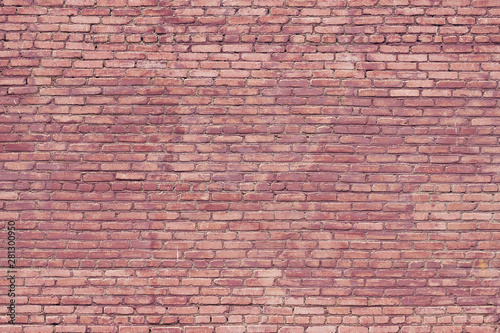 The texture of the old wall of red bricks