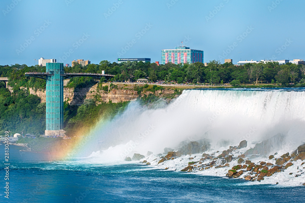 Niagara Falls, New York state, USA. Lookout tower at Niagra Falls Niagara Falls, New York state, USA. Lookout tower at Niagra Falls