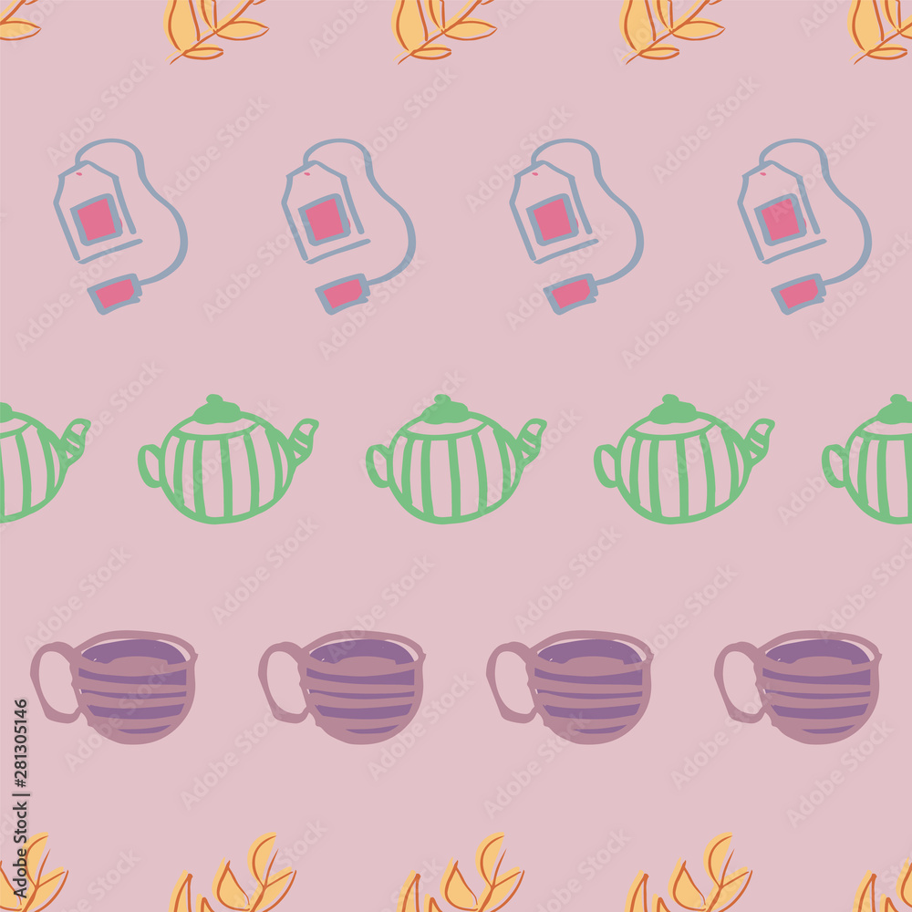 tea row seamless pattern design tea row seamless pattern design