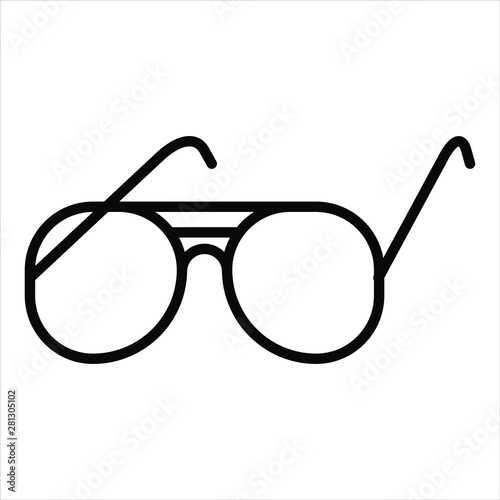 black glasses isolated on white background