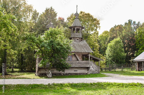 old wooden church in novgorod russia