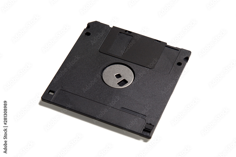 black floppy disk old format isolated on white background black floppy disk old format isolated on white background