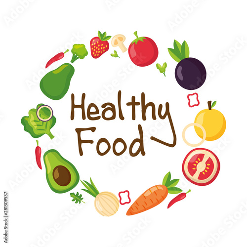 Healthy and organic food vector design